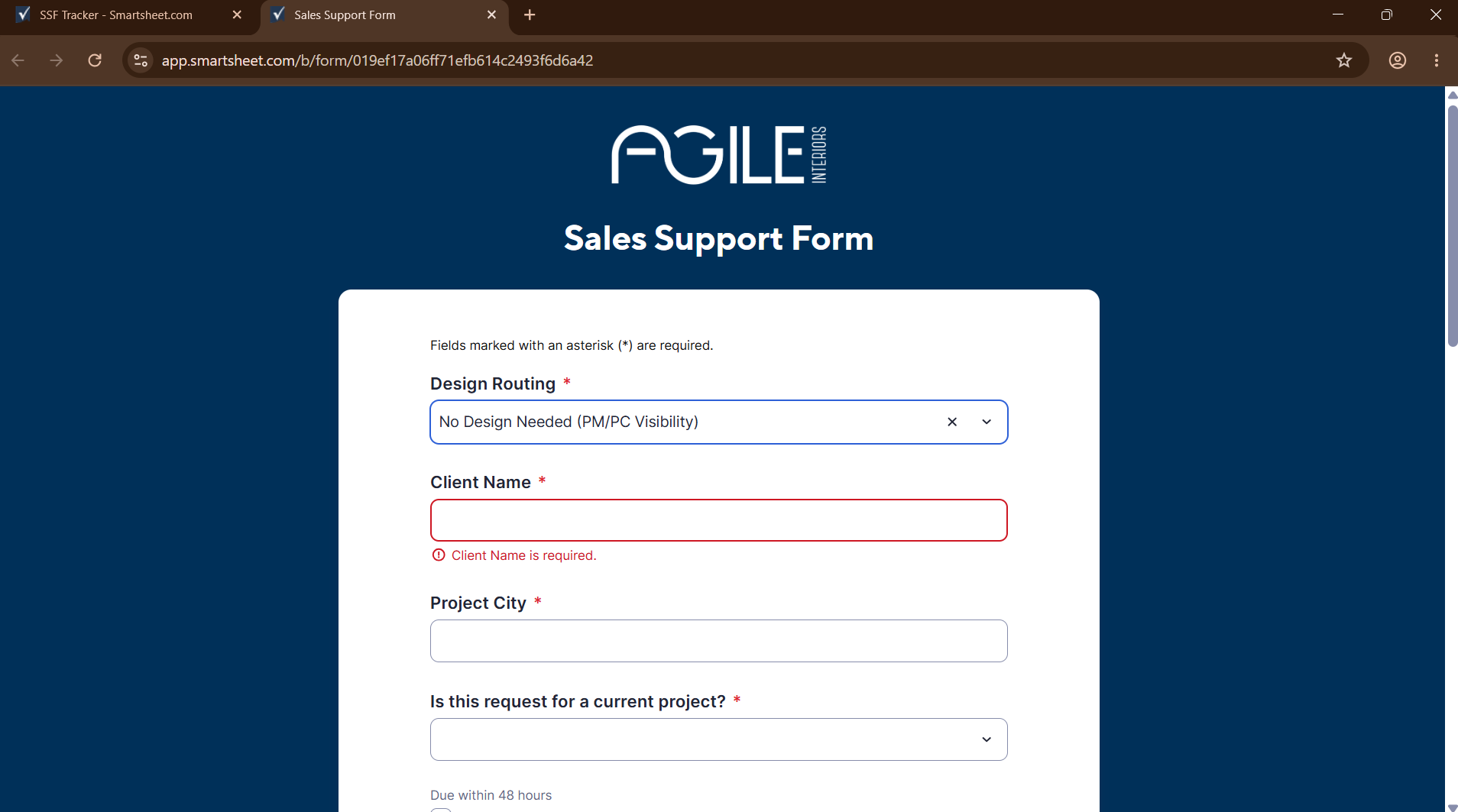 Smartsheet automation screenshot 1